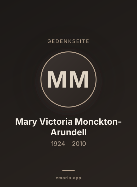 Gedenkportrait von Mary Victoria Monckton-Arundell