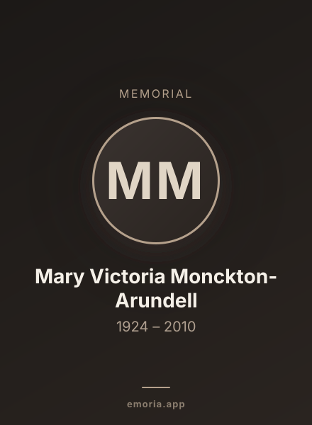 Memorial portrait of Mary Victoria Monckton-Arundell