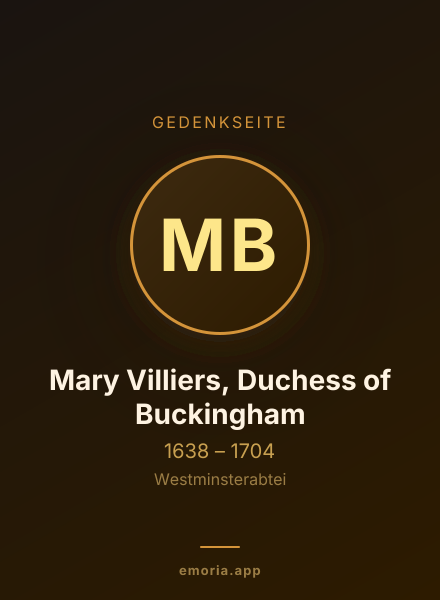 Gedenkportrait von Mary Villiers, Duchess of Buckingham