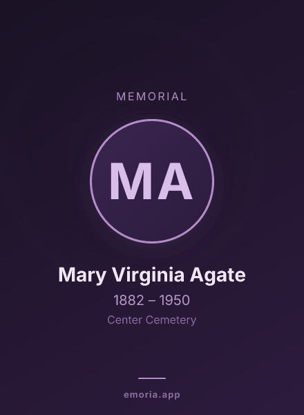Memorial portrait of Mary Virginia Agate