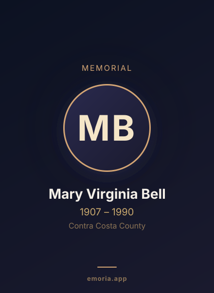 Memorial portrait of Mary Virginia Bell
