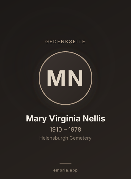 Gedenkportrait von Mary Virginia Nellis