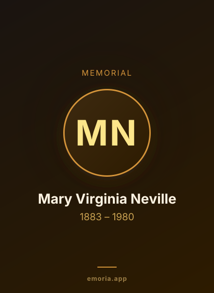 Memorial portrait of Mary Virginia Neville