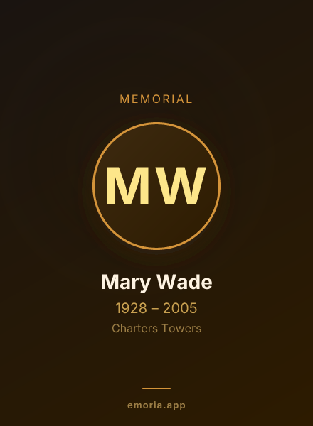 Memorial portrait of Mary Wade