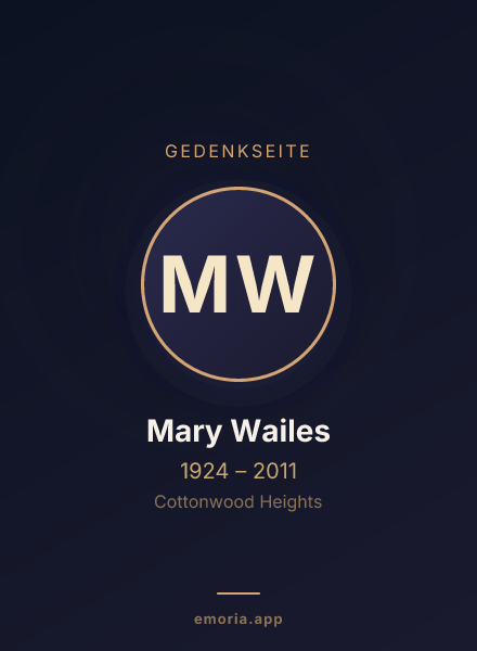 Gedenkportrait von Mary Wailes