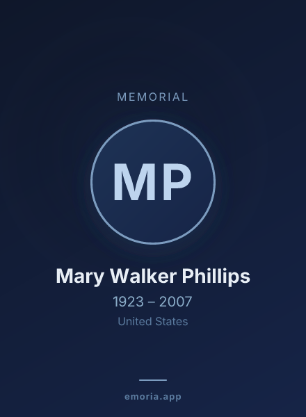 Memorial portrait of Mary Walker Phillips