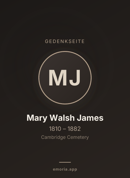 Gedenkportrait von Mary Walsh James