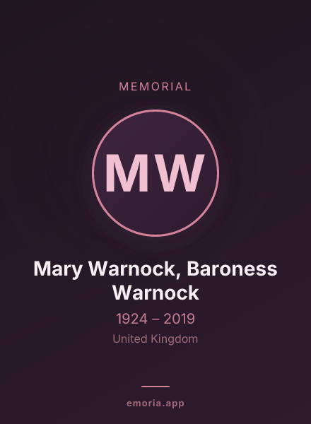 Memorial portrait of Mary Warnock, Baroness Warnock