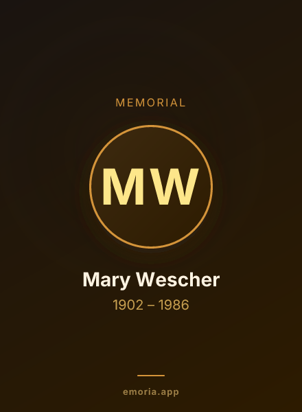 Memorial portrait of Mary Wescher