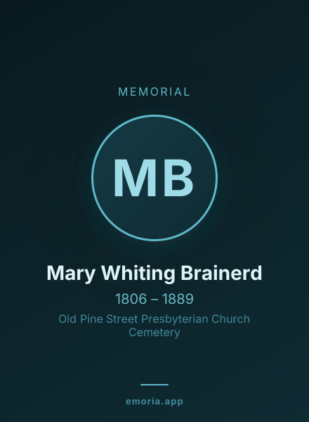 Memorial portrait of Mary Whiting Brainerd