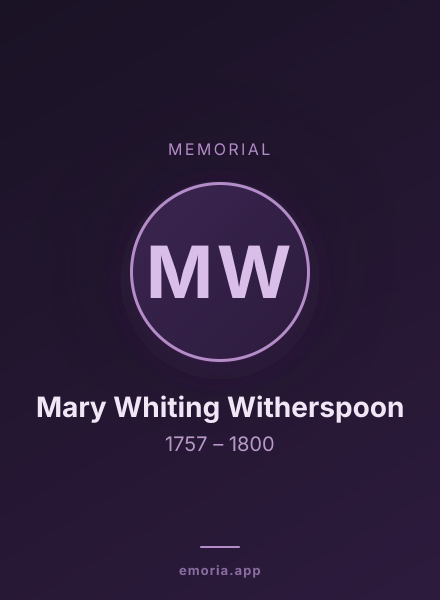 Memorial portrait of Mary Whiting Witherspoon