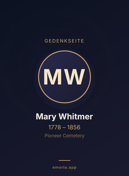 Gedenkportrait von Mary Whitmer