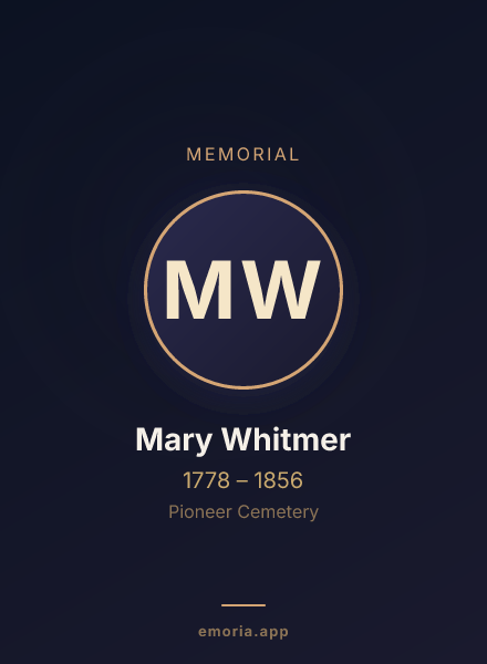 Memorial portrait of Mary Whitmer