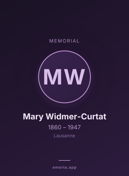 Memorial portrait of Mary Widmer-Curtat