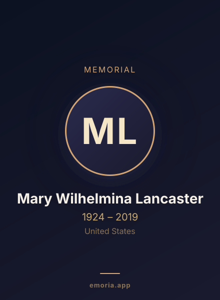 Memorial portrait of Mary Wilhelmina Lancaster