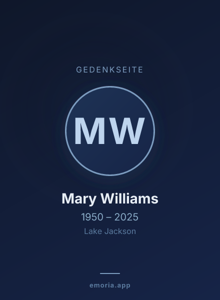 Gedenkportrait von Mary Williams