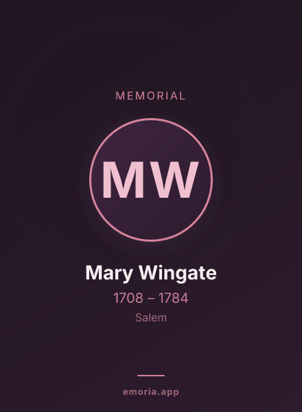 Memorial portrait of Mary Wingate