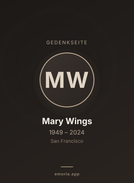 Gedenkportrait von Mary Wings