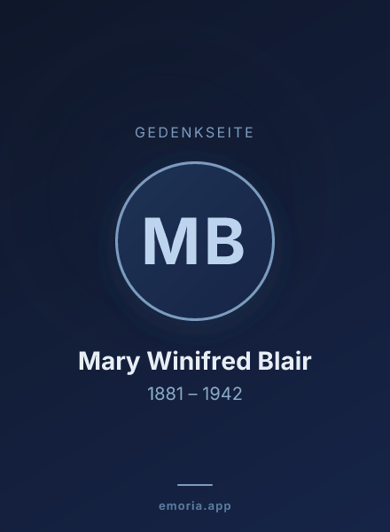 Gedenkportrait von Mary Winifred Blair