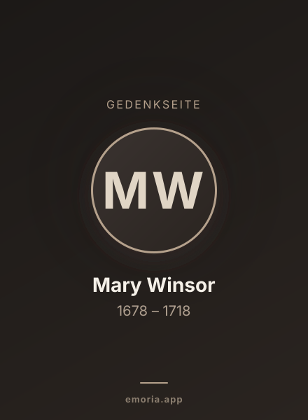 Gedenkportrait von Mary Winsor