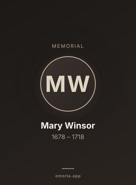 Memorial portrait of Mary Winsor