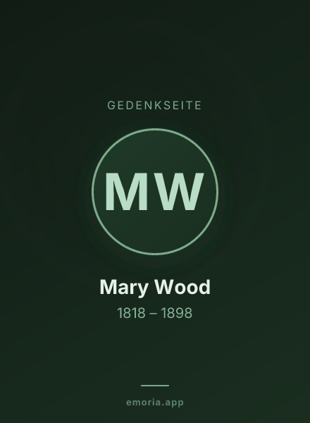 Gedenkportrait von Mary Wood