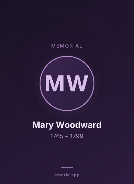 Memorial portrait of Mary Woodward