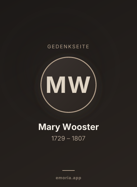 Gedenkportrait von Mary Wooster
