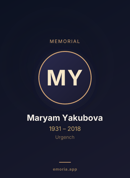 Memorial portrait of Maryam Yakubova