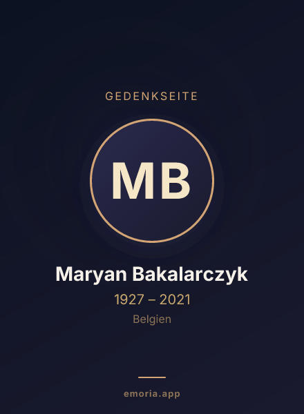 Gedenkportrait von Maryan Bakalarczyk