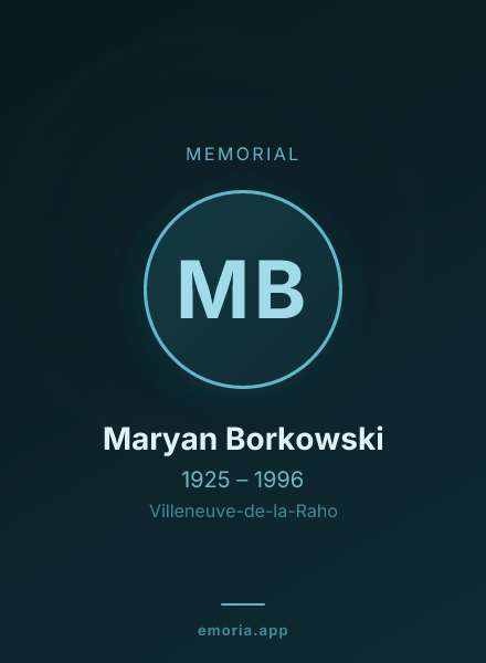 Memorial portrait of Maryan Borkowski