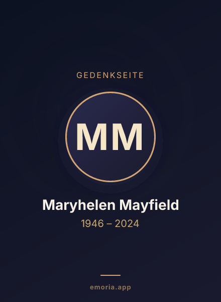 Gedenkportrait von Maryhelen Mayfield