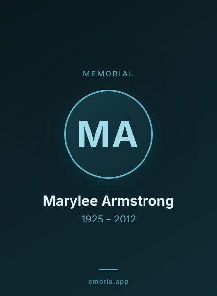 Memorial portrait of Marylee Armstrong