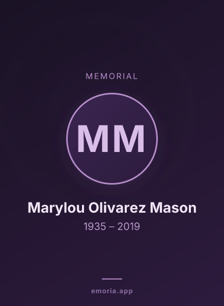 Memorial portrait of Marylou Olivarez Mason
