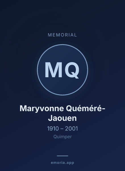 Memorial portrait of Maryvonne Quéméré-Jaouen