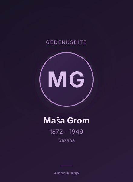 Gedenkportrait von Maša Grom