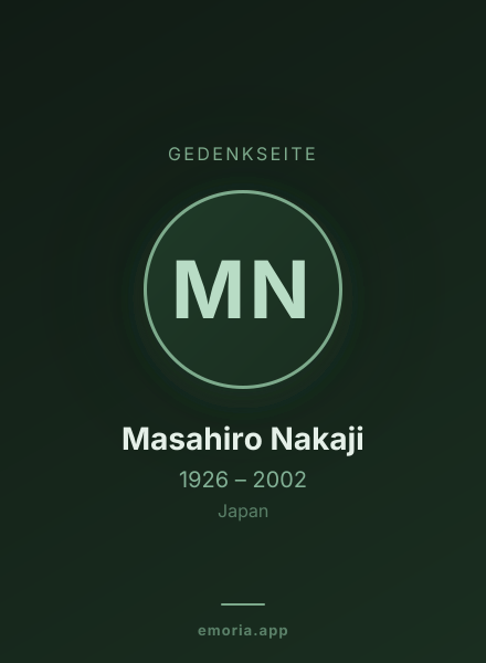 Gedenkportrait von Masahiro Nakaji