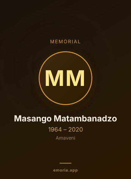 Memorial portrait of Masango Matambanadzo