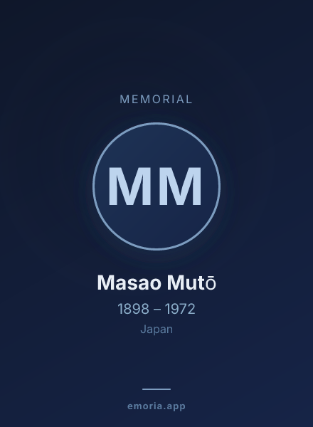 Memorial portrait of Masao Mutō