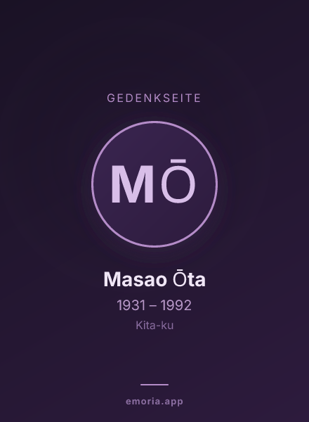 Gedenkportrait von Masao Ōta