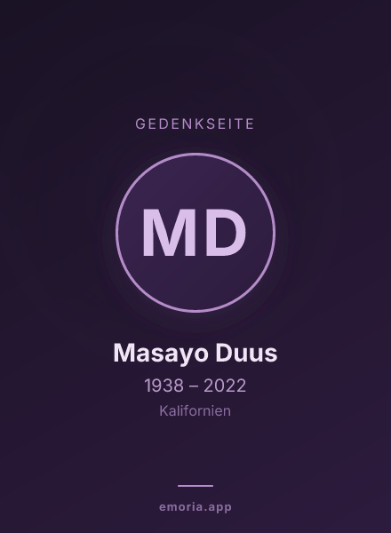 Gedenkportrait von Masayo Duus
