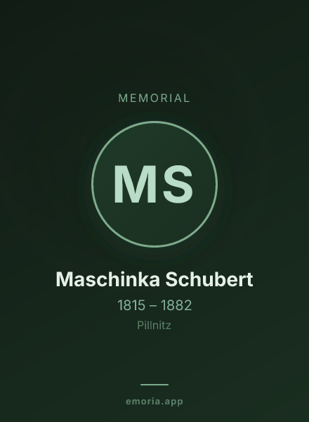 Memorial portrait of Maschinka Schubert