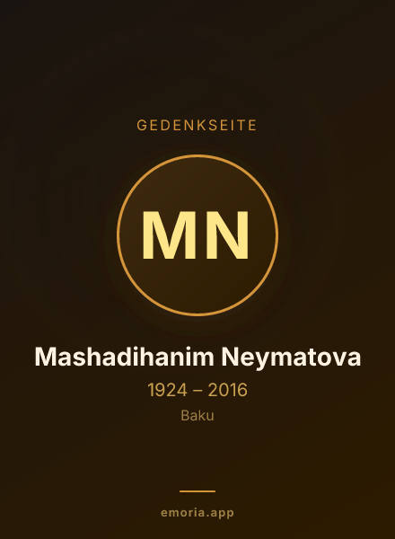 Gedenkportrait von Mashadihanim Neymatova