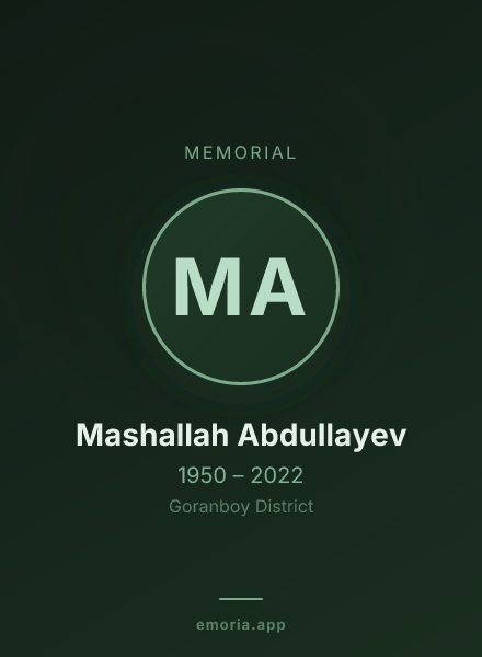 Memorial portrait of Mashallah Abdullayev