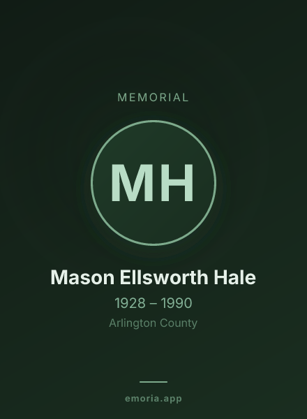Memorial portrait of Mason Ellsworth Hale