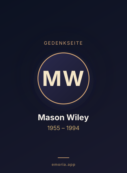 Gedenkportrait von Mason Wiley
