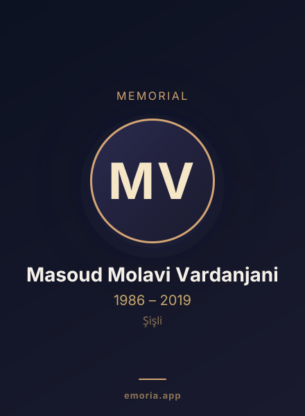 Memorial portrait of Masoud Molavi Vardanjani