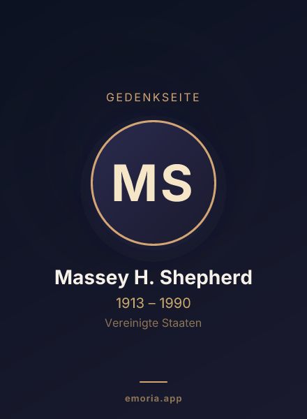 Gedenkportrait von Massey H. Shepherd
