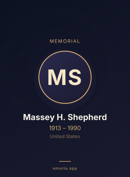 Memorial portrait of Massey H. Shepherd