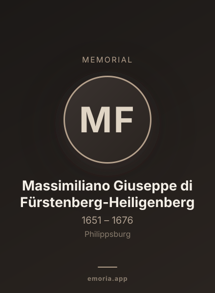 Memorial portrait of Massimiliano Giuseppe di Fürstenberg-Heiligenberg